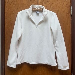 Old Navy Women’s Y2K Tech Fleece Pullover Sweater Cream Medium